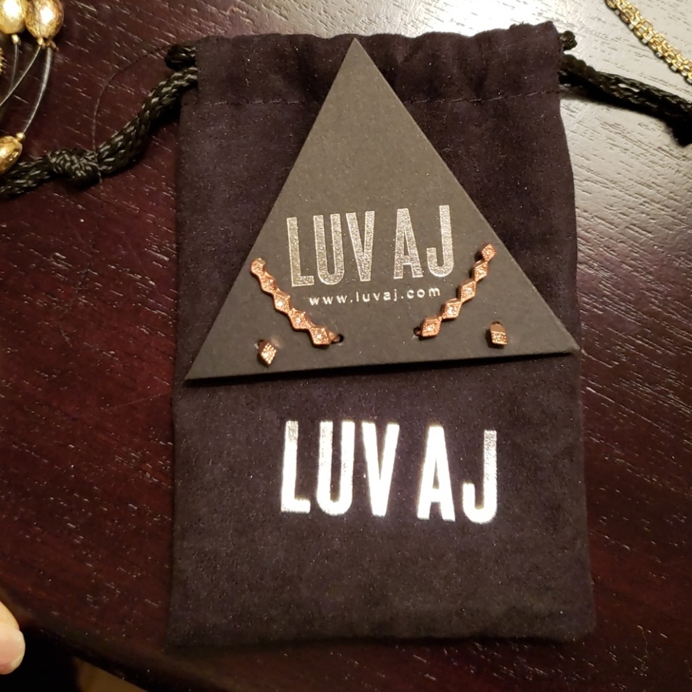 Love AJ rose gold earrings set